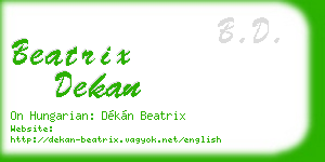 beatrix dekan business card