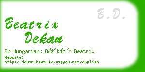 beatrix dekan business card